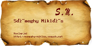 Sümeghy Miklós névjegykártya