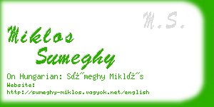 miklos sumeghy business card